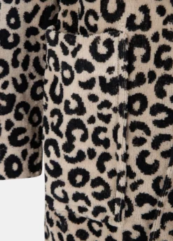 Accappatoio in cotone con motivo animalier jacquard