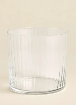Bicchiere basso con scanalature