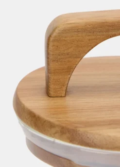 Contenitore da cucina con coperchio in legno