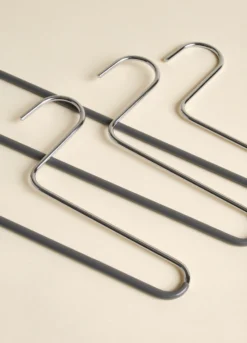 3 pack grucce portapantaloni in acciaio