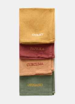 4 pack strofinacci da cucina in cotone a nido d'ape