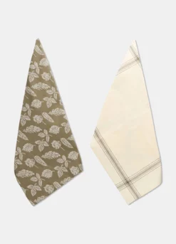 2 pack strofinacci in cotone foglie