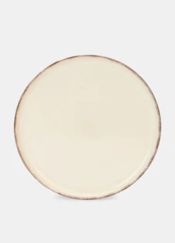 Piatto piano in ceramica con bordo