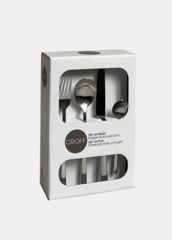 Set 24 pezzi posate da cucina in acciaio satinato Made in Italy