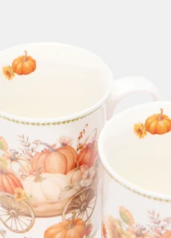 Set tazze in ceramica con stampa zucca