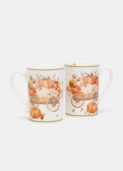 Set tazze in ceramica con stampa zucca