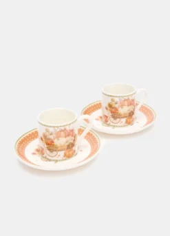Set tazzine in ceramica con stampa zucca