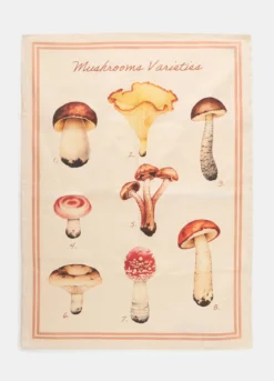 Strofinaccio con stampa funghi