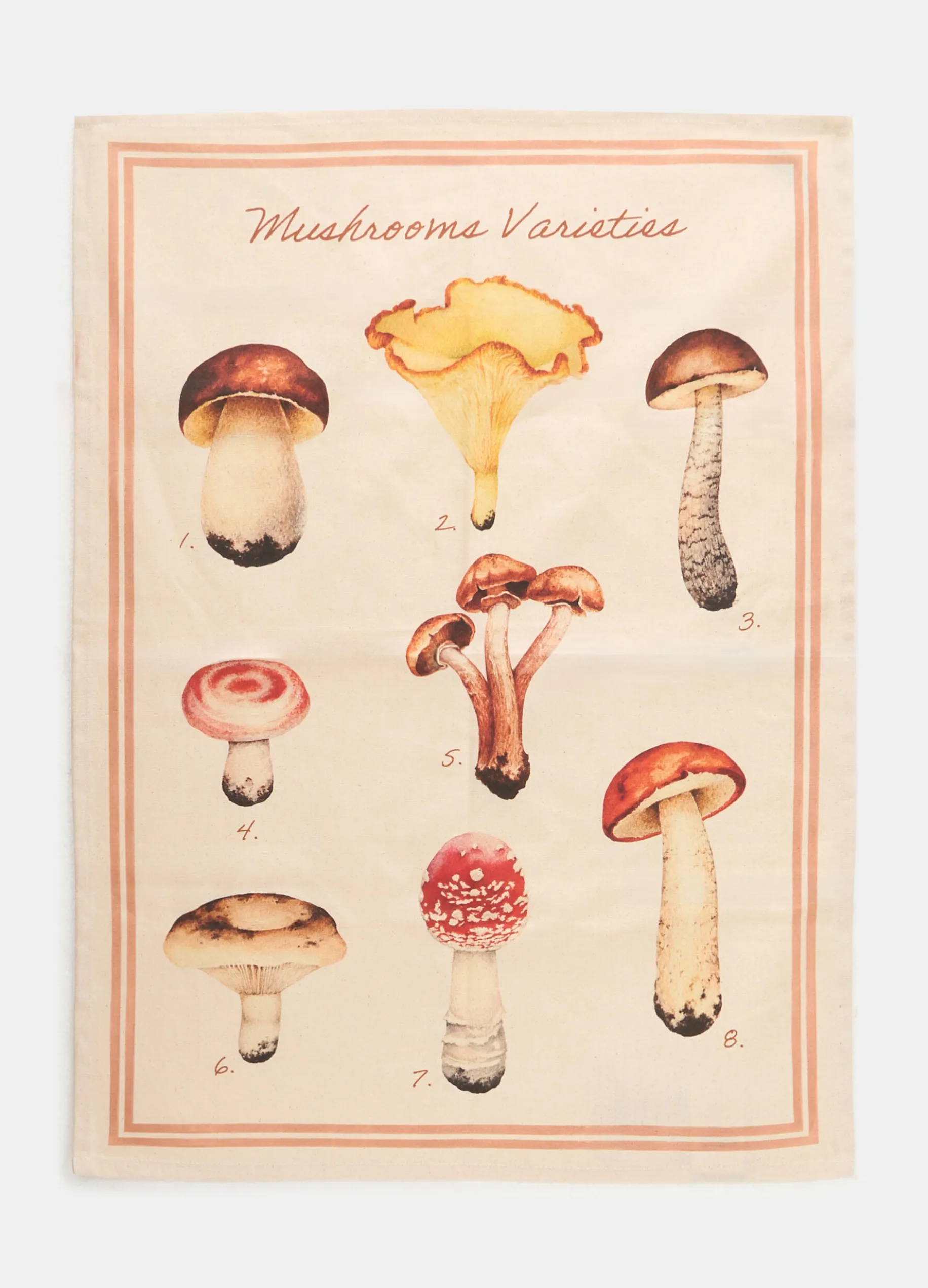 Strofinaccio con stampa funghi
