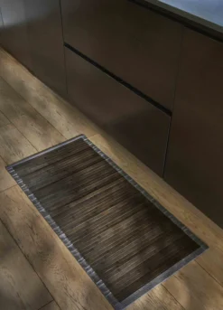 Tappeto grande da cucina in bambù con orlo