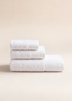 Telo doccia in cotone con fascia liscia