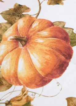 Tovaglia 6 posti in cotone con stampa zucche