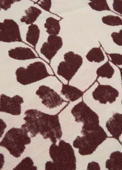 Tovaglia quadrata in cotone con stampa a foglie
