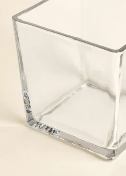Vaso squadrato medio in vetro spesso