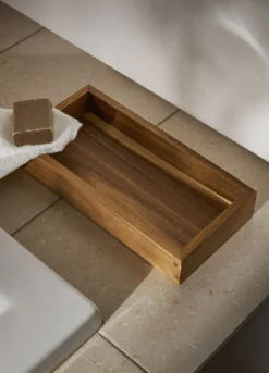 Vassoio bagno in legno di acacia