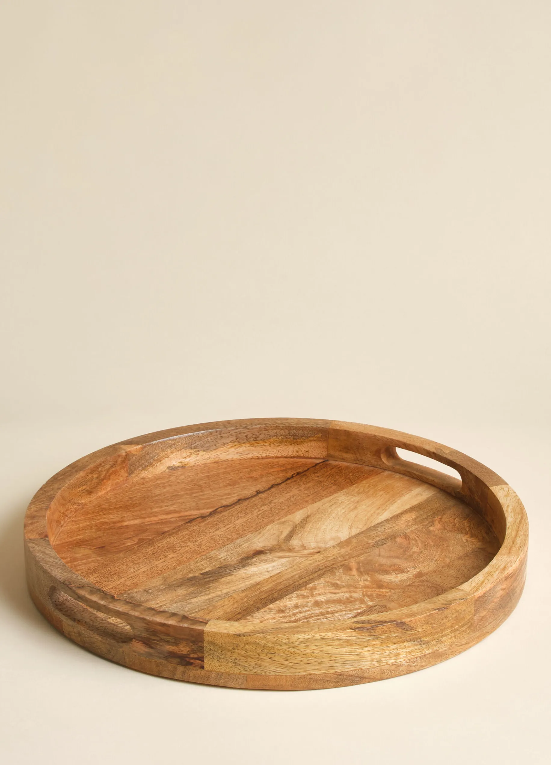 Vassoio rotondo in legno di mango