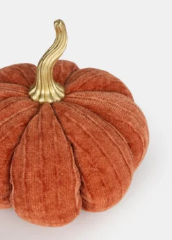 Zucca decorativa grande con dettaglio oro